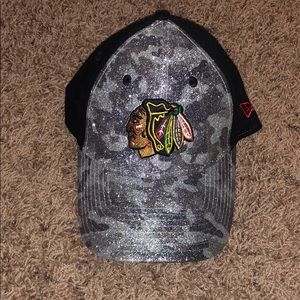 Blackhawks glitter camo hat